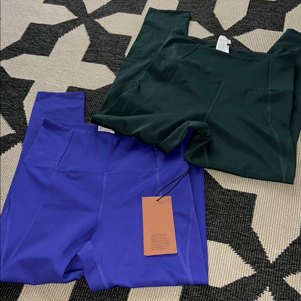 BUNDLE Girlfriend Collective Blue and Green Leggings